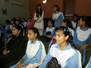 Students ask questions in 19th Aman Chaupal in Karachi